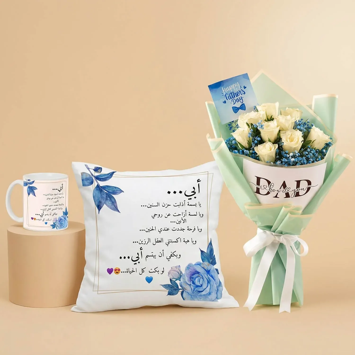 تنسيق ورد أبيض مع كوب