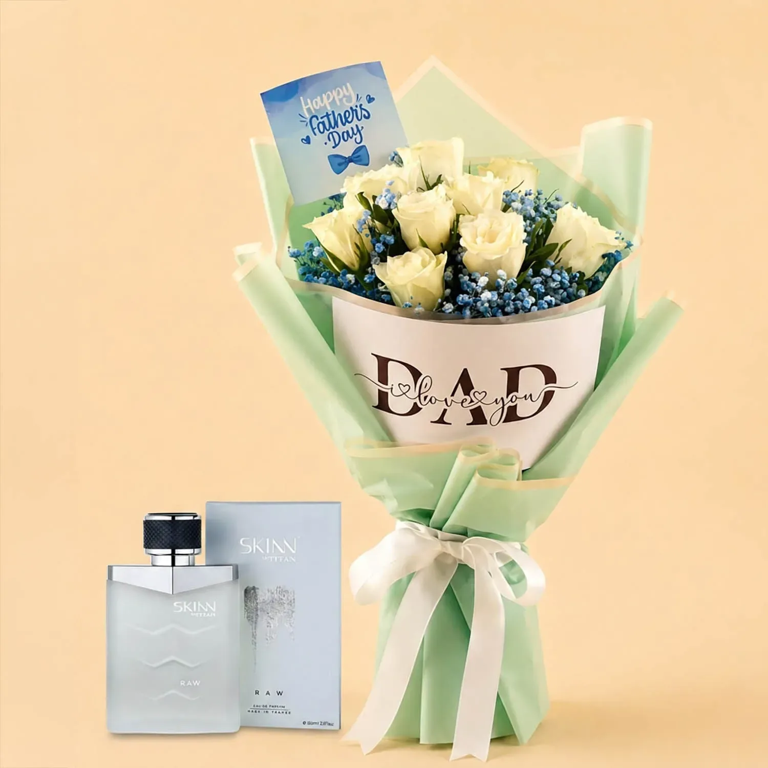 باقة ورد أبيض مع عطر